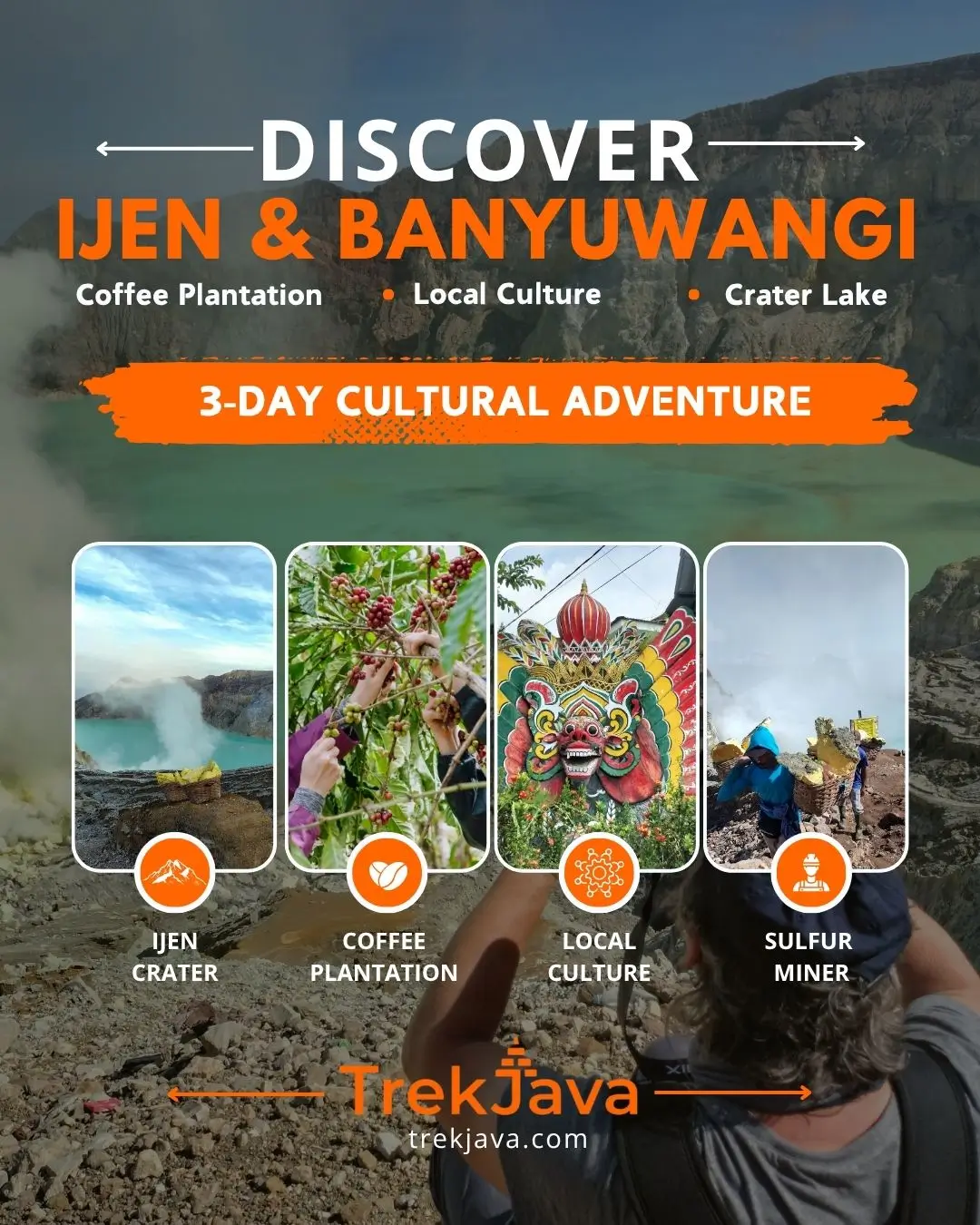 Ijen Crater Lake and Banyuwangi coffee plantation on a 3-day cultural adventure in East Java